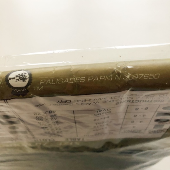 Vtg Crochet Vinyl Lace Table Cloth 70in Round By Better Home GREEN NEW - Picture 7 of 8